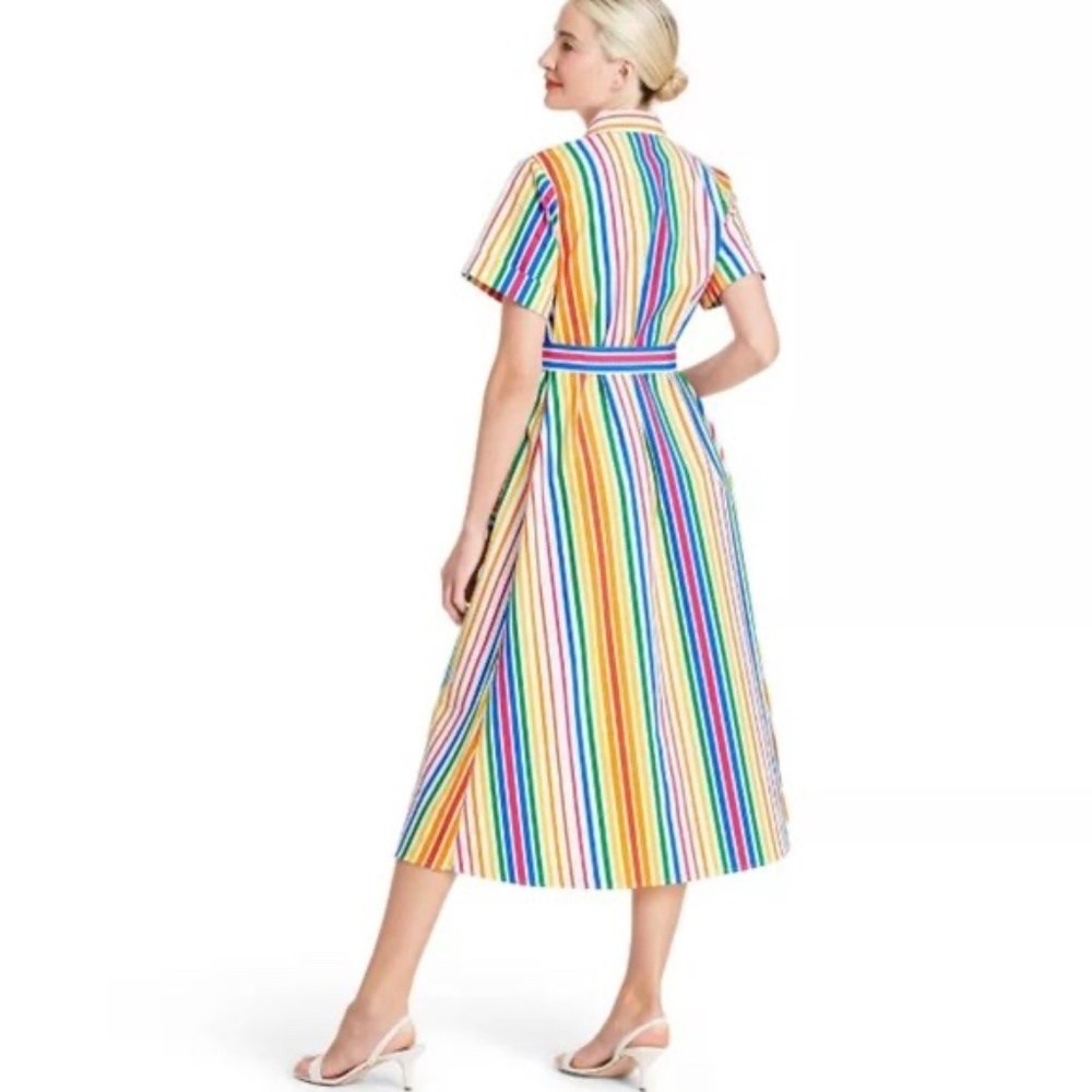 NWOT Christopher John Rogers Rainbow Button Dress - Picture 3 of 4